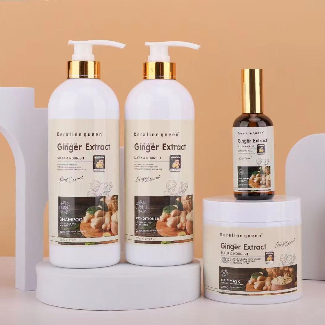 Hair Care Sets Anti Hair Loss Anti Off Organic Natural Herbal Ginger Growth Hair Shampoo and Conditioner Set