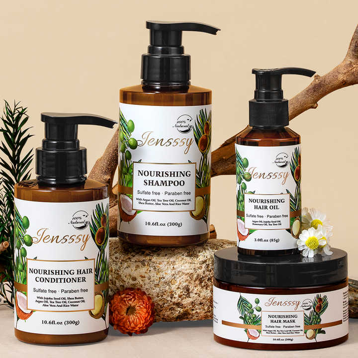 Private Label Sulfate Free Natural Vegan Organic Argan Oil Tea Tree Rosemary Oil Dandruff Shampoo and Conditioner Hair Care Set
