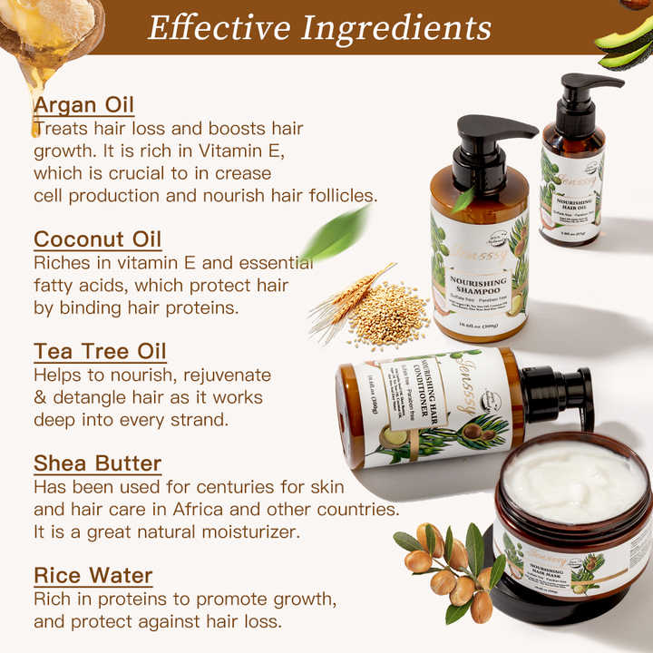 Anti-hair Loss Repairing Private Label Biotin Argan Oil Custom Hair Growth Oil Moisturizing Shampoo 100% Natural Hair Care Set