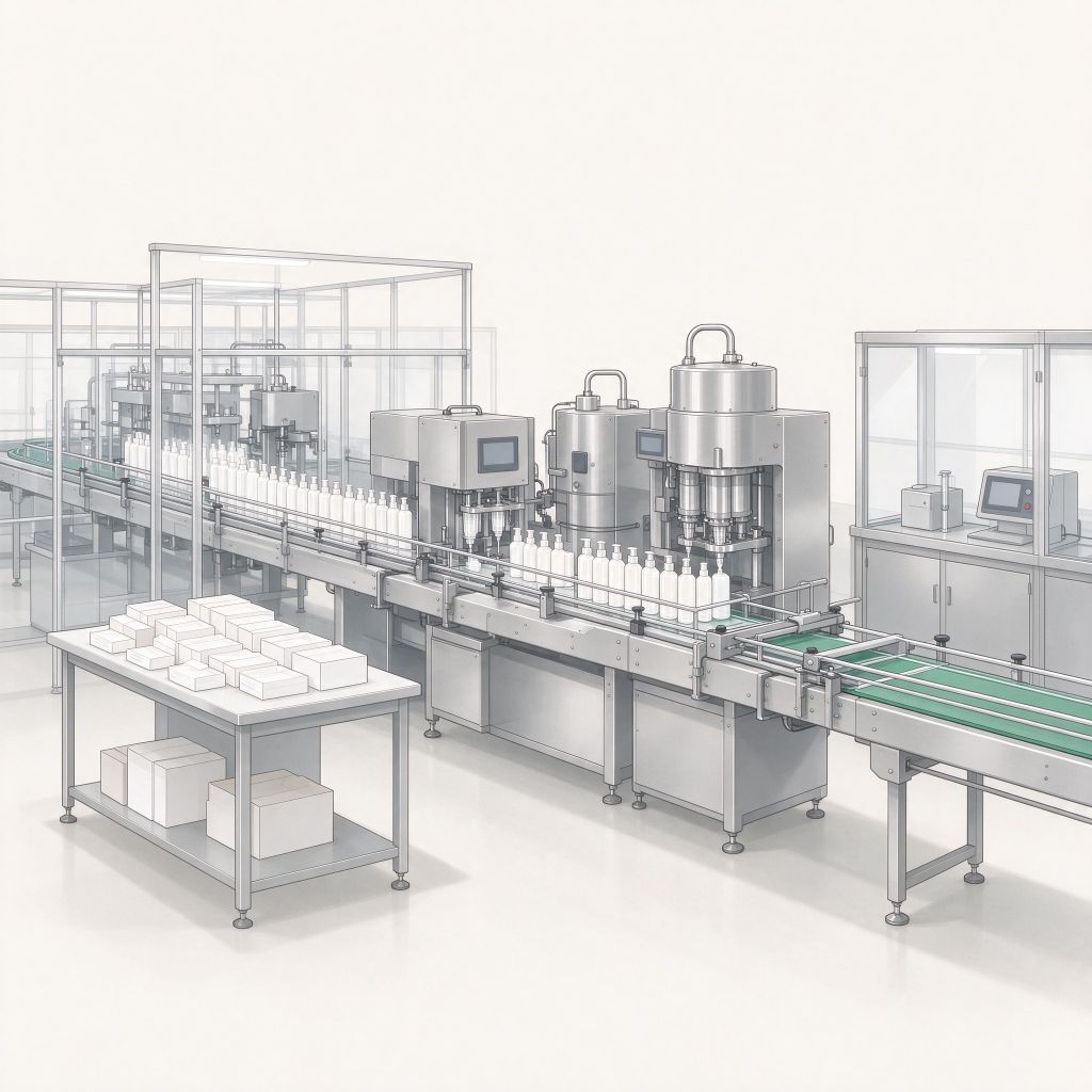 Cosmetics manufacturing facility and production environment