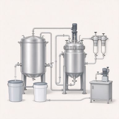 Cosmetics mixing and product preparation equipment