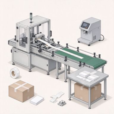 Cosmetics labeling and packaging production line
